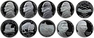 2000-2007 s jefferson nickel gem proof run 10 coins us mint decade lot complete 2000's set