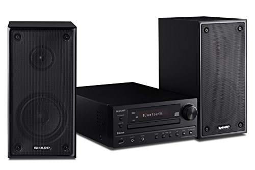 Sharp XLHF102B HI Fi Component MicroSystem with Bluetooth, USB Port for MP3 Playback, Built-in CD Player, AM/FM Tuners, 50W RMS, Remote Included, Black