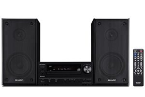sharp xlhf102b hi fi component microsystem with bluetooth, usb port for mp3 playback, built-in cd player, am/fm tuners, 50w rms, remote included, black