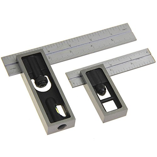 iGaging 4" & 6" Double Square Set 4R Steel Blade High Precision Woodworking