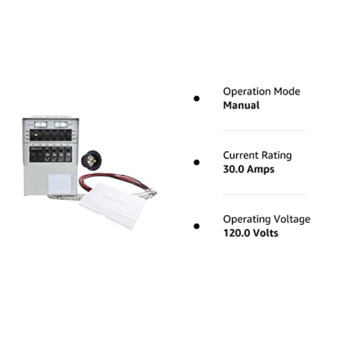 306A Pro/Tran2 30-Amp 6-Circuit 2 Manual Transfer Switch with Optional Power Inlet