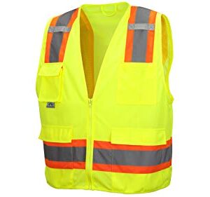 Pyramex Safety RVZ2410M RVZ24 Series Vest Hi-Vis Lime - Size Medium