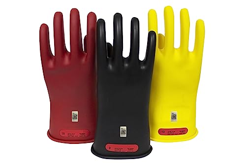 Enespro Class 0 Black Rubber Voltage Insulating Gloves, Max. Use Voltage 1000V AC/1500V DC, GC0B10