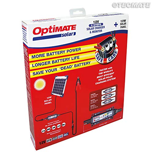 OptiMATE Solar 10W, TM-522-1, 6-step 12V 0.83A sealed solar battery saving charger & maintainer