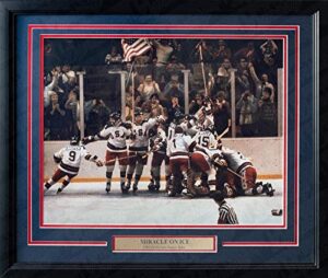 1980 olympics miracle on ice (team usa v. soviet union) 8" x 10" framed and matted olympic hockey photo