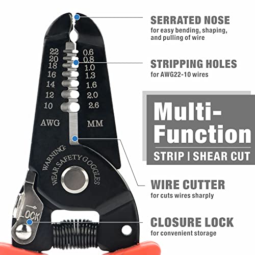 iCrimp Wire Crimping Tool Set with Wire Cable Stripper, Ratcheting Wire Crimper Tool with 5pcs Interchangeable Dies for Insulated and Non-insulated Connectors Terminal and End-sleeves Ferrule