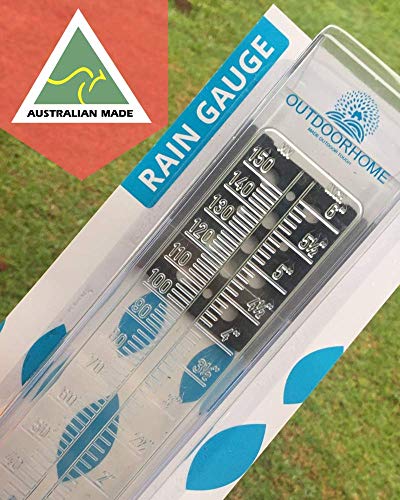 Outdoor Home Rain Gauge. Professional 6 Inch Capacity Aussie Made Heavy Duty Rain Measure Gauge. Reliable, Accurate Fence Or Post Mount Rain Gauge. Ideal Outdoor Tool for Garden, Yard & Farm.