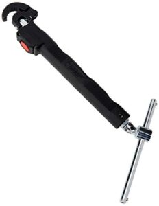ridgid 46753 adjustable 10" to 17" telescoping led lit basin pipe wrench for faucet install and repair in 1/2" to 1-1/4" pipes, black