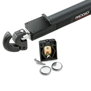 RIDGID 46753 Adjustable 10" to 17" Telescoping LED Lit Basin Pipe Wrench for Faucet Install and Repair in 1/2" to 1-1/4" Pipes, Black