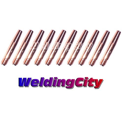 WeldingCity 10-pk MIG Welding Gun TAPERED Contact Tip 14T-35 (0.035") for Lincoln Magnum 200-400A and Tweco Professional No.2 - No.4 MIG Guns