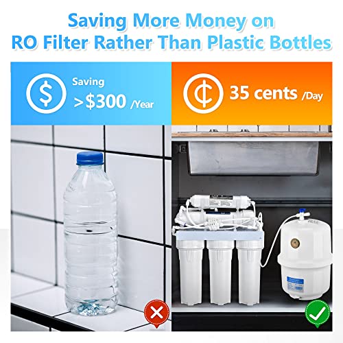 Yescom Water Filter System Reverse Osmosis 5 Stage WQA Certified RO Drinking Filtration Under Sink with Faucet and Tank 100 GPD
