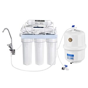 Yescom Water Filter System Reverse Osmosis 5 Stage WQA Certified RO Drinking Filtration Under Sink with Faucet and Tank 100 GPD