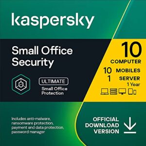 kaspersky small office security | 10 devices 10 mobiles 1 server | 1 year | windows/mac/android/windows server | online code