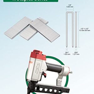 meite 18 Gauge 1/4-Inch Narrow Crown Staples, 1-1/2-Inch Length Heavy Duty Galvanized Upholstery Staples for Electric or Pneumatic Narrow Crown Stapler Guns (4,000 PCS)