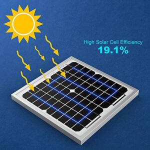 ACOPOWER 10 watt 10W Monocrystalline Photovoltaic Pv Solar Panel Module for 12v Battery Charging