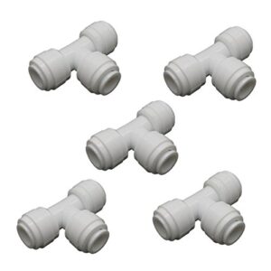 jiuwu water filter 3/8-inch tee union fittings connector quick connectfor ro water system pack of 5
