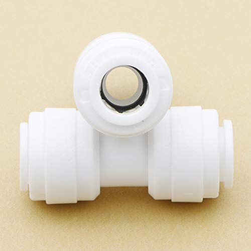 Plastic 3/8-3/8 Straight Push Water Filter Connect Quick Fitting Connector for RO Pack of 5