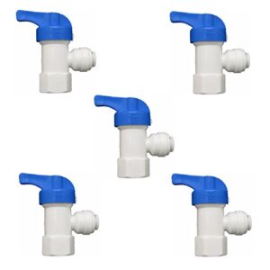 ball valve for ro water tank ball quick connect fitting 1/4-inch - 1/4-inch reverse osmosis water valve filter system pack of 5