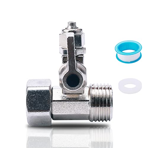 1/2 PT (3/4 Inch/19.5mm/20.3mm) to 1/4 Inch (6.5mm) RO Feed Water Adapter Ball Valve Faucet Tap Feed Reverse Osmosis Silver