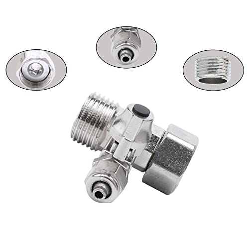 1/2 PT (3/4 Inch/19.5mm/20.3mm) to 1/4 Inch (6.5mm) RO Feed Water Adapter Ball Valve Faucet Tap Feed Reverse Osmosis Silver