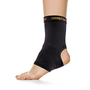 copperjoint arch support for plantar fasciitis relief - ankle compression sleeve for foot pain relief and achilles tendon support - breathable copper infused nylon (medium)
