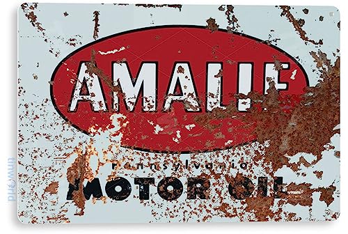 Tinworld Tin Sign Amalie Retro Rustic Oil Gas Metal Sign Decor Garage Cave Auto Shop A210