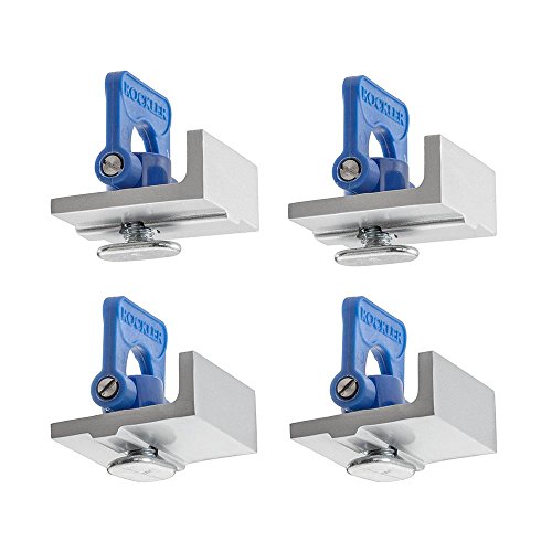 Rockler T Track Stop Kit (4 Pack) - T Track System Accessories w/ 2 Inline Stops, 2 Short Stops - T Track Woodworking Stop Kit – Aluminum T Track Hold Down Clamps for Durability – 5/8” Tall Stops