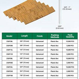 meite 23 Gauge Pin Nails, 1-3/16-Inch Micro Headless Pins for Pin Nailer - Copper Plated Pins Nails for Nail Gun, Ideal for Fine Woodworking and Trim Work (10,000 PCS)