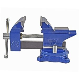 Yost Vises LV-4 Homeowner's Vise | 4.5 Inch Jaw Width with a 3 Inch Jaw Opening Home Vise | Secure Grip with Swivel Base | Assembled with a Combination of Powder Coated Cast Iron and Steel | Blue