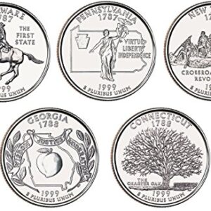 1999 P, D BU Statehood Quarters - 10 coin Set Uncirculated