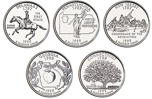 1999 P, D BU Statehood Quarters - 10 coin Set Uncirculated