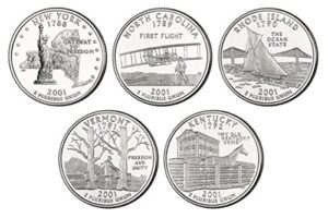 2001 p, d bu statehood quarters - 10 coin set uncirculated