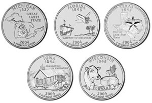 2004 p, d bu statehood quarters - 10 coin set uncirculated
