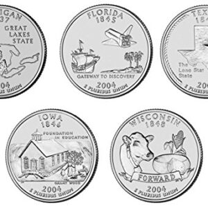 2004 P, D BU Statehood Quarters - 10 coin Set Uncirculated