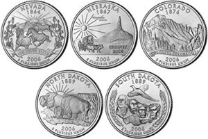 2006 p, d bu statehood quarters - 10 coin set uncirculated