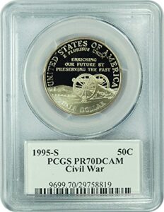 1995 modern commemorative civil war (freedom label) half dollar pr-70 pcgs dcam