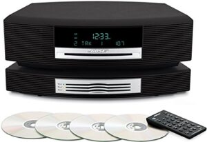 bose wave music system iii bundle with bose wave multi-cd changer, graphite grey - black, compatible with alexa