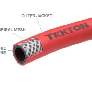 TEKTON 3/8 Inch I.D. x 6 Foot Hybrid Lead-In Air Hose (300 PSI) | 46133