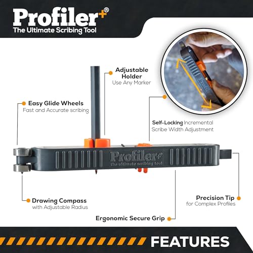 Profiler+ - The Ultimate Scribing Tool - Transfer the Outline of Any Surface onto Any Material - Woodworking Scribe Tool, Precise Contour Gauge Scriber & Construction Tool