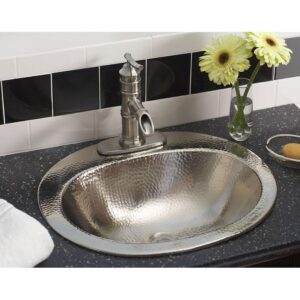 Sinkology BOD-0903BRN Dalton Drop-in Handcrafted Bathroom Sink, 20", Hammered Nickel