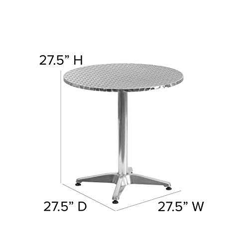 Flash Furniture Mellie 27.5'' Round Aluminum Indoor-Outdoor Table with Base