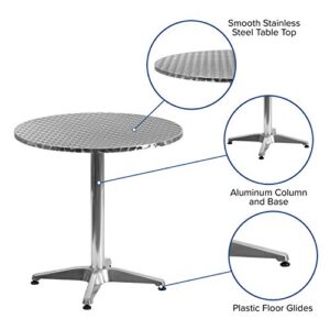 Flash Furniture Mellie 27.5'' Round Aluminum Indoor-Outdoor Table with Base