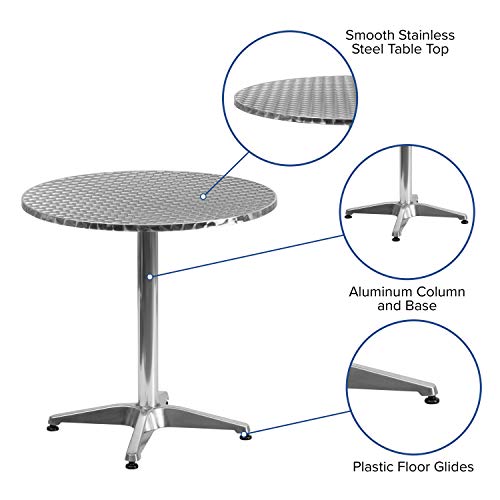 Flash Furniture Mellie 27.5'' Round Aluminum Indoor-Outdoor Table with Base