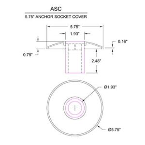 Covers for Pool Anchor Sockets (Set of 2 Units). (White)