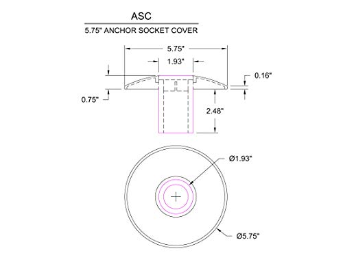 Covers for Pool Anchor Sockets (Set of 2 Units). (White)