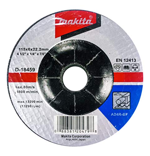 Makita 5 Pack - 4.5" Grinding Wheel For Grinders - Aggressive Grinding For Metal - 4-1/2 x 1/4 x 7/8-Inch