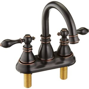 Derengge F-4501-NB 2 Handle Oil Rubbed Bronze Bathroom Sink Faucet with Pop up Drain,cUPC NSF AB1953