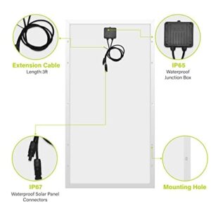 Newpowa 220W Monocrystalline 10BB Cell Solar Panel 220 Watt 12V High Efficiency Mono Module RV Marine Boat Off Grid