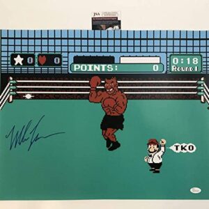 autographed/signed mike tyson punchout nintendo video game boxing 16x20 photo jsa coa