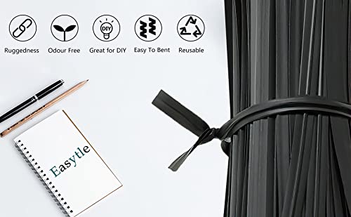 5" Cable Ties 100 Pcs Bag Twist Ties for Cord Twist Bread Ties Reusable Black Plastic Coated Ties Heavy Duty Wire Twist Ties for Household and Office Use